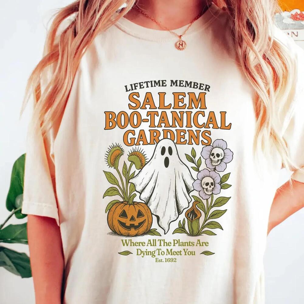 Salem Boo-Tanical Gardens Shirt Funny Halloween Ghost T-Shirt Spooky